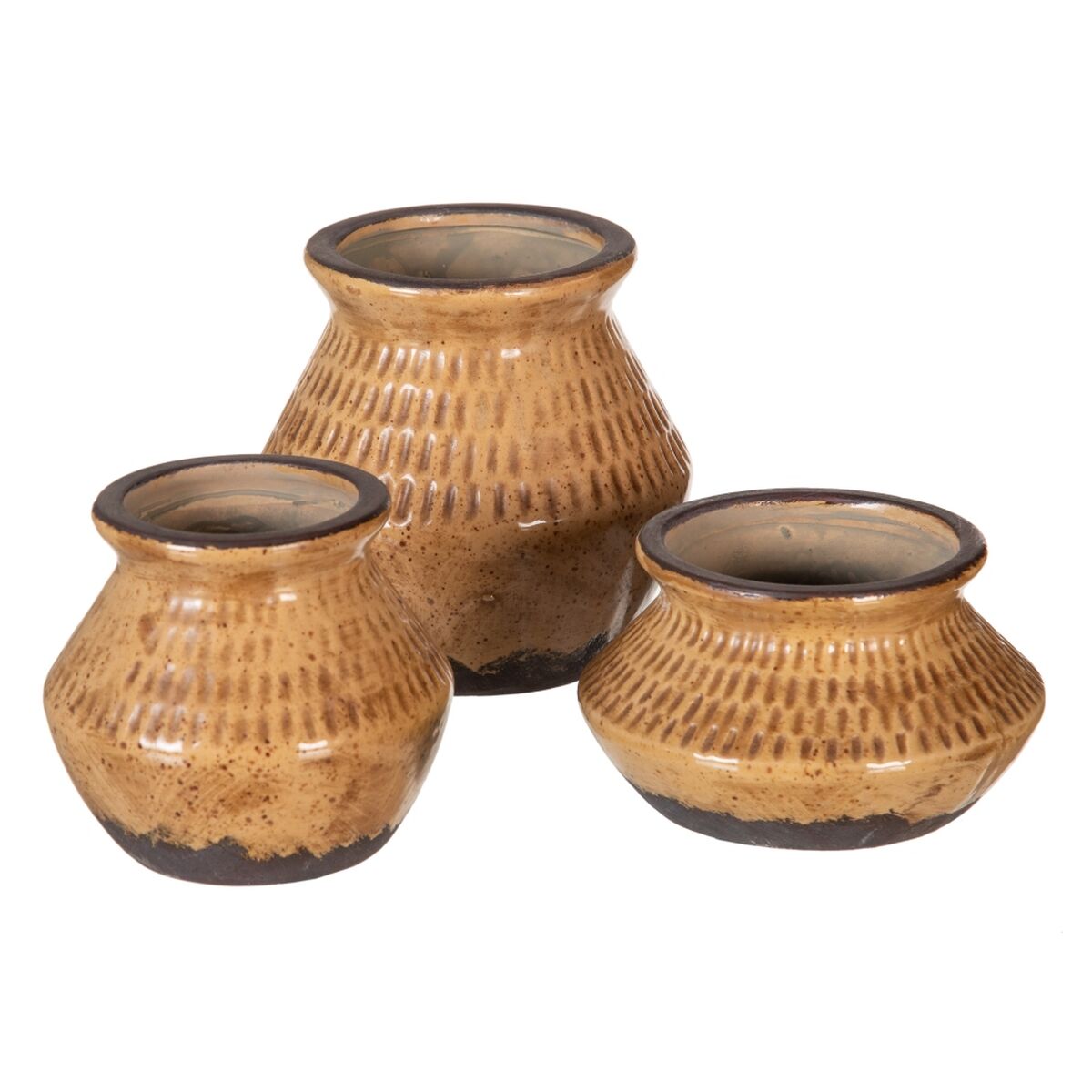 Vase Brun Keramik 13 x 13 x 11,5 cm